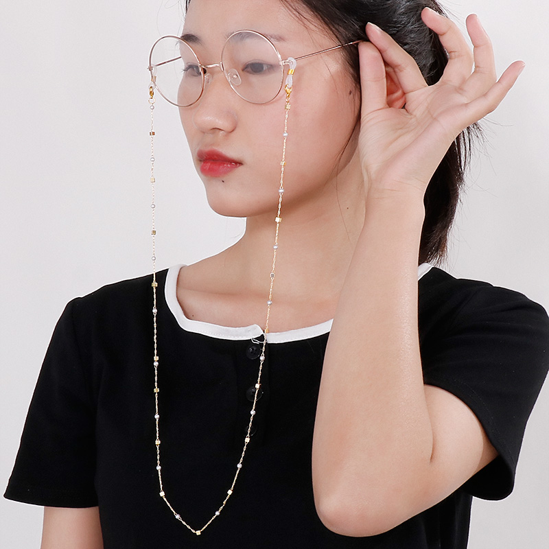 Elegant Heart Shape Stainless Steel Imitation Pearl Women's Glasses Chain display picture 3