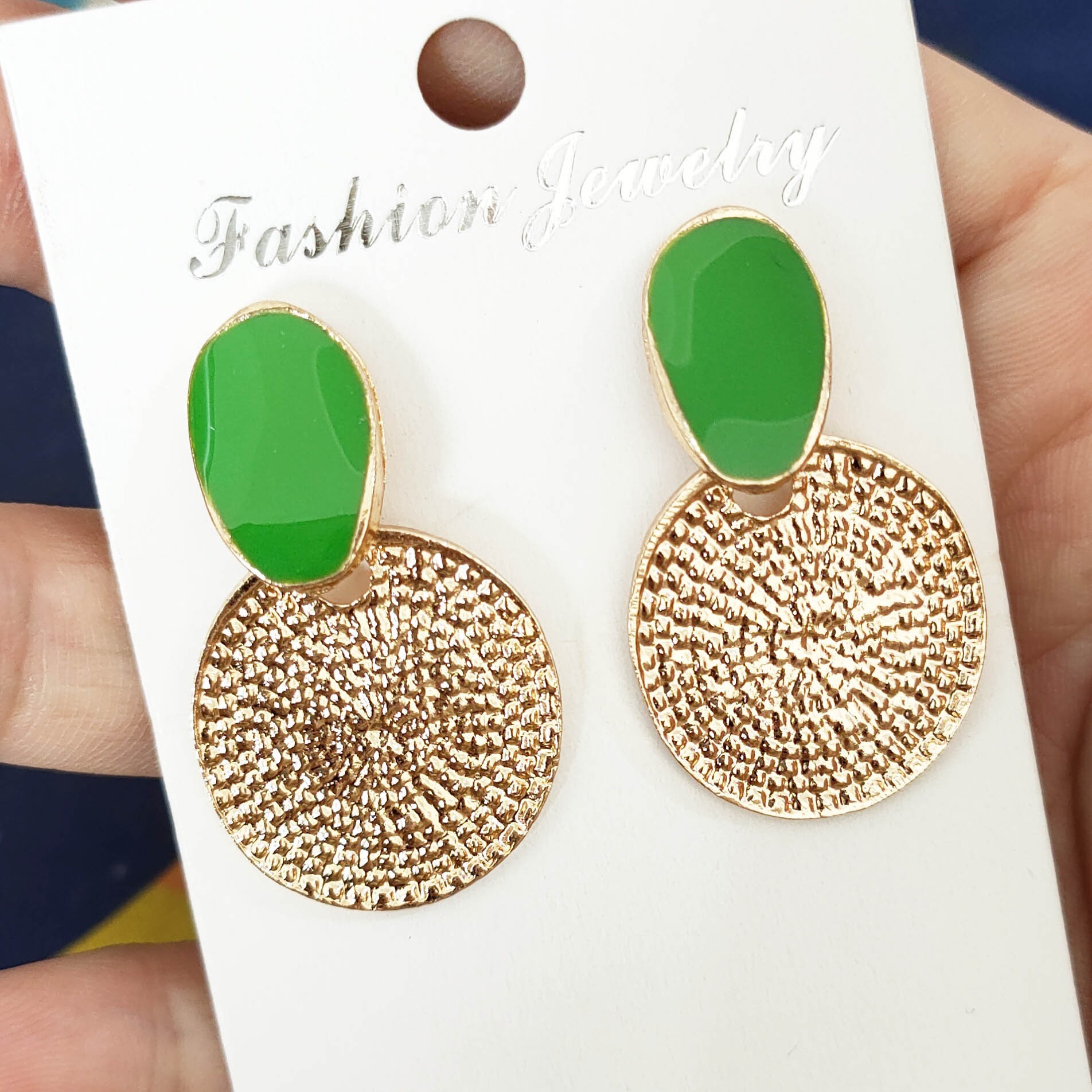 Vintage Style Simple Style Round Alloy Enamel Women's Drop Earrings display picture 1