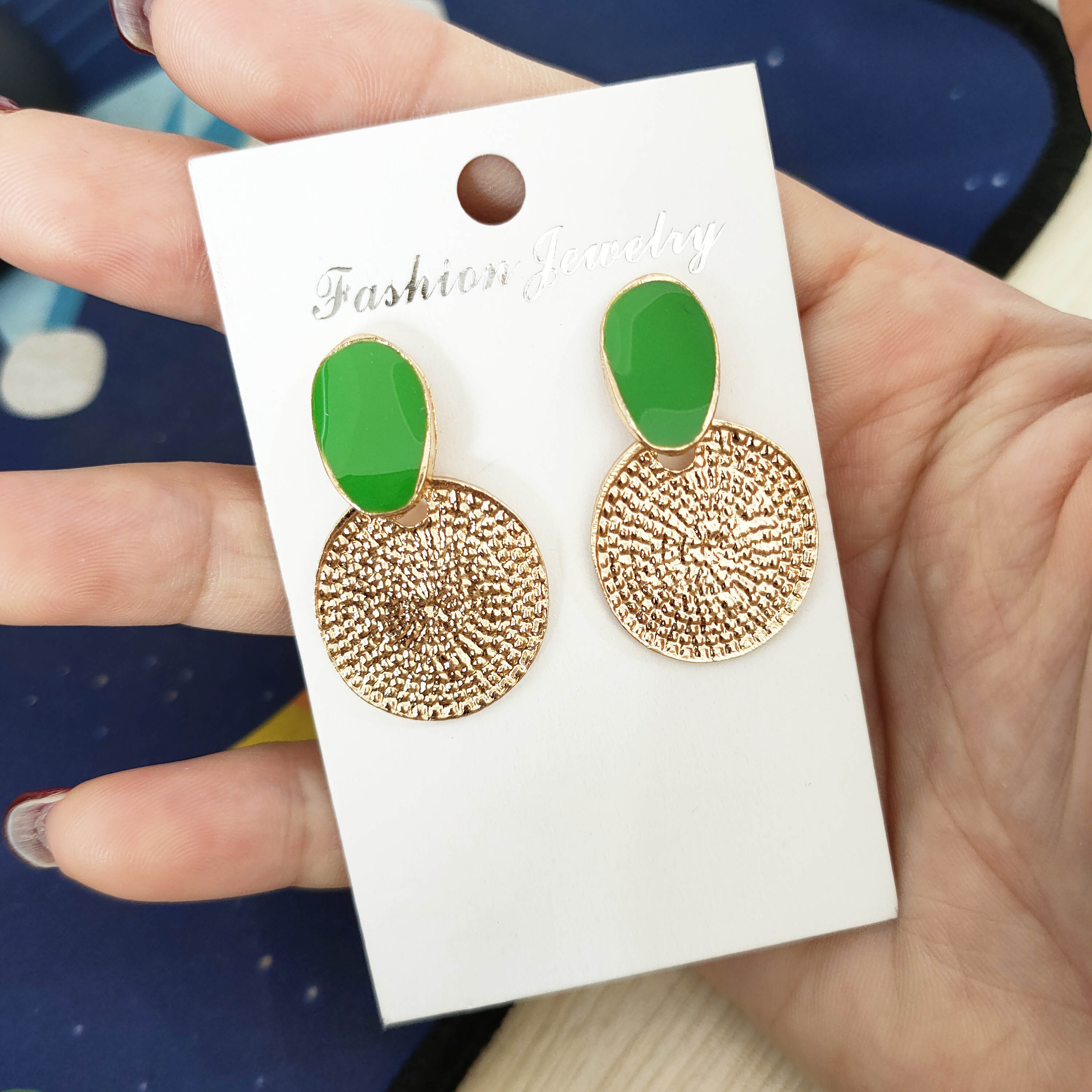 Vintage Style Simple Style Round Alloy Enamel Women's Drop Earrings display picture 3