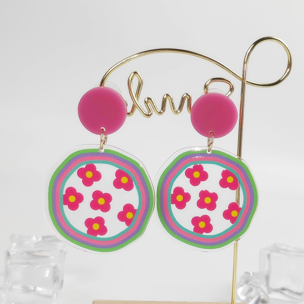 Vacation Plant Fruit Flower Arylic Printing Women's Drop Earrings display picture 1