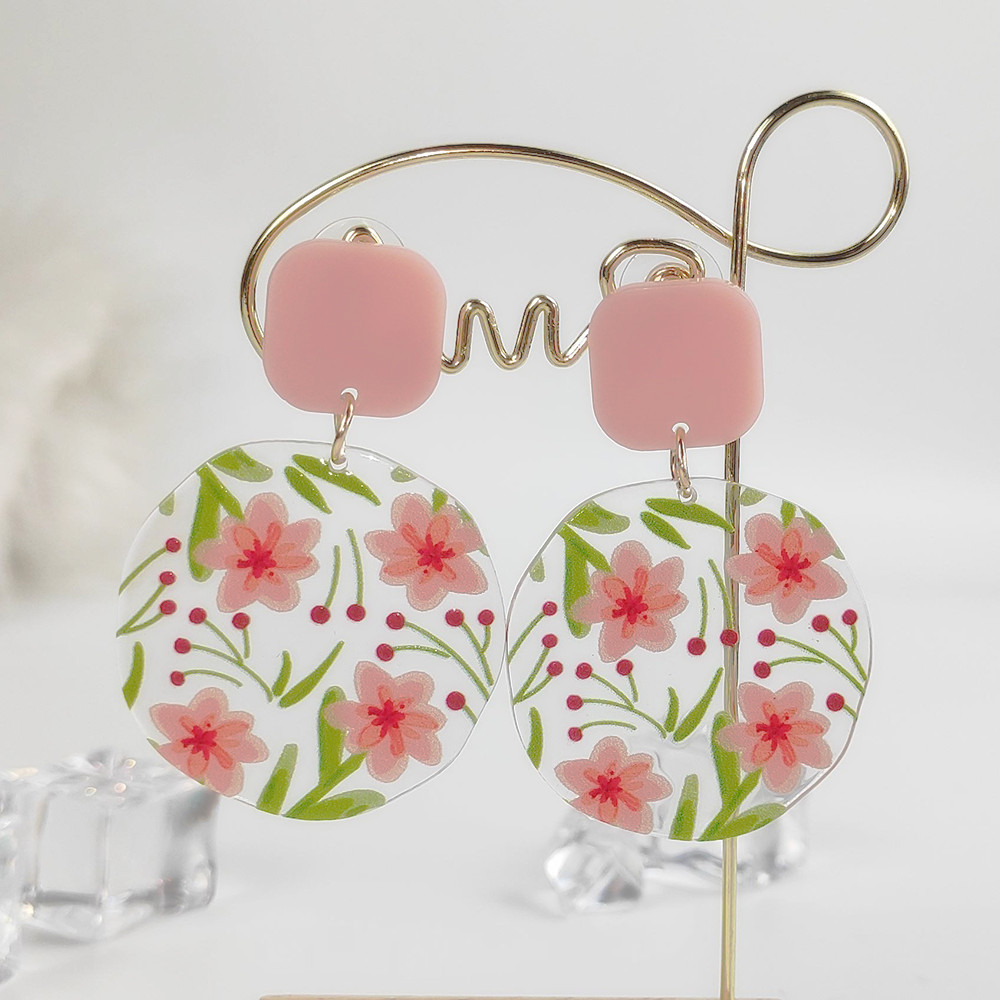 Vacation Plant Fruit Flower Arylic Printing Women's Drop Earrings display picture 3