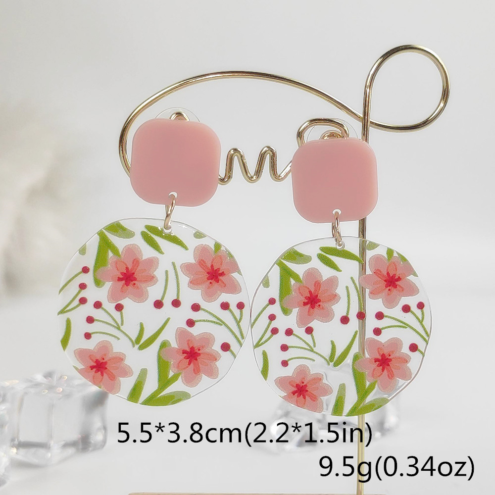 Vacation Plant Fruit Flower Arylic Printing Women's Drop Earrings display picture 11