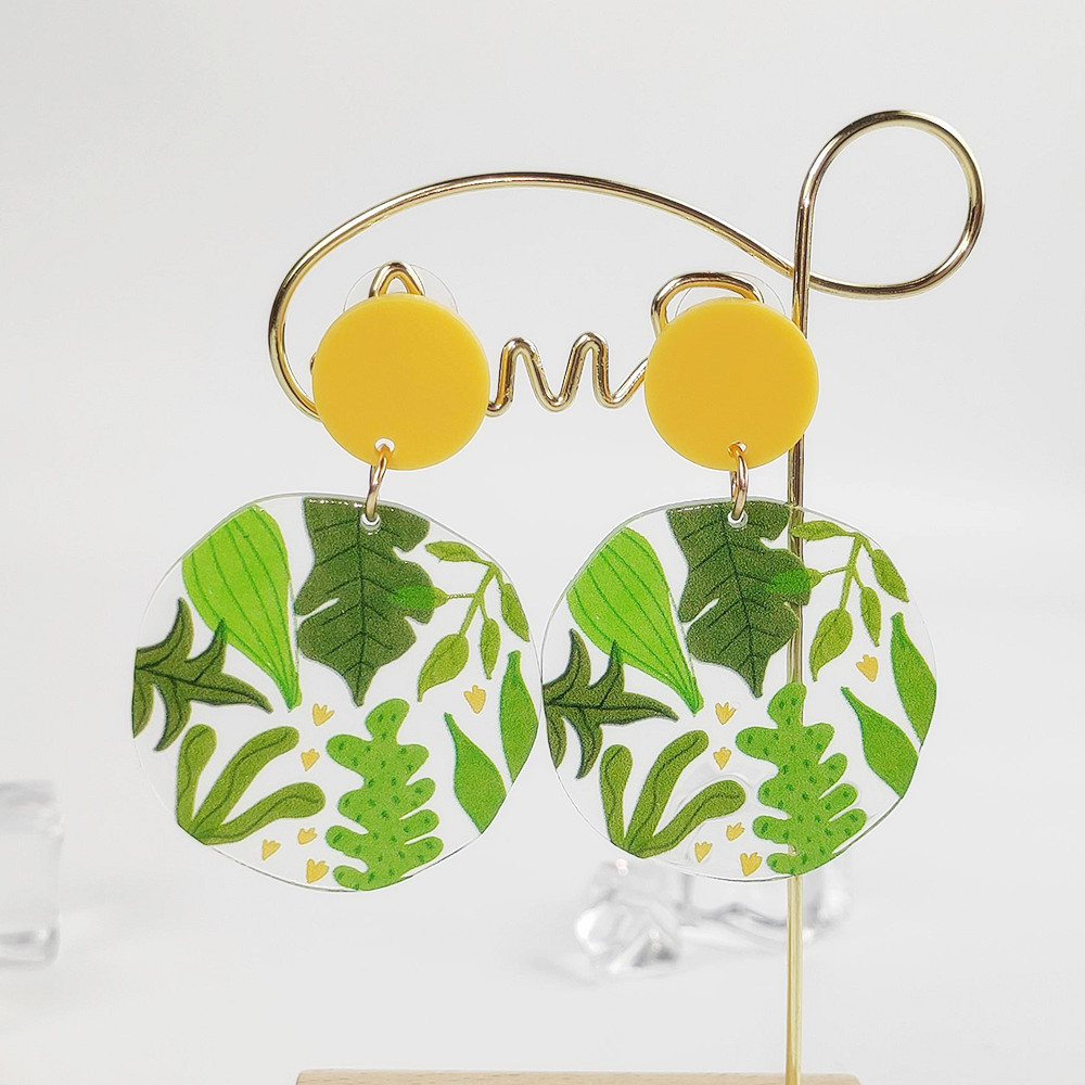Vacation Plant Fruit Flower Arylic Printing Women's Drop Earrings display picture 8