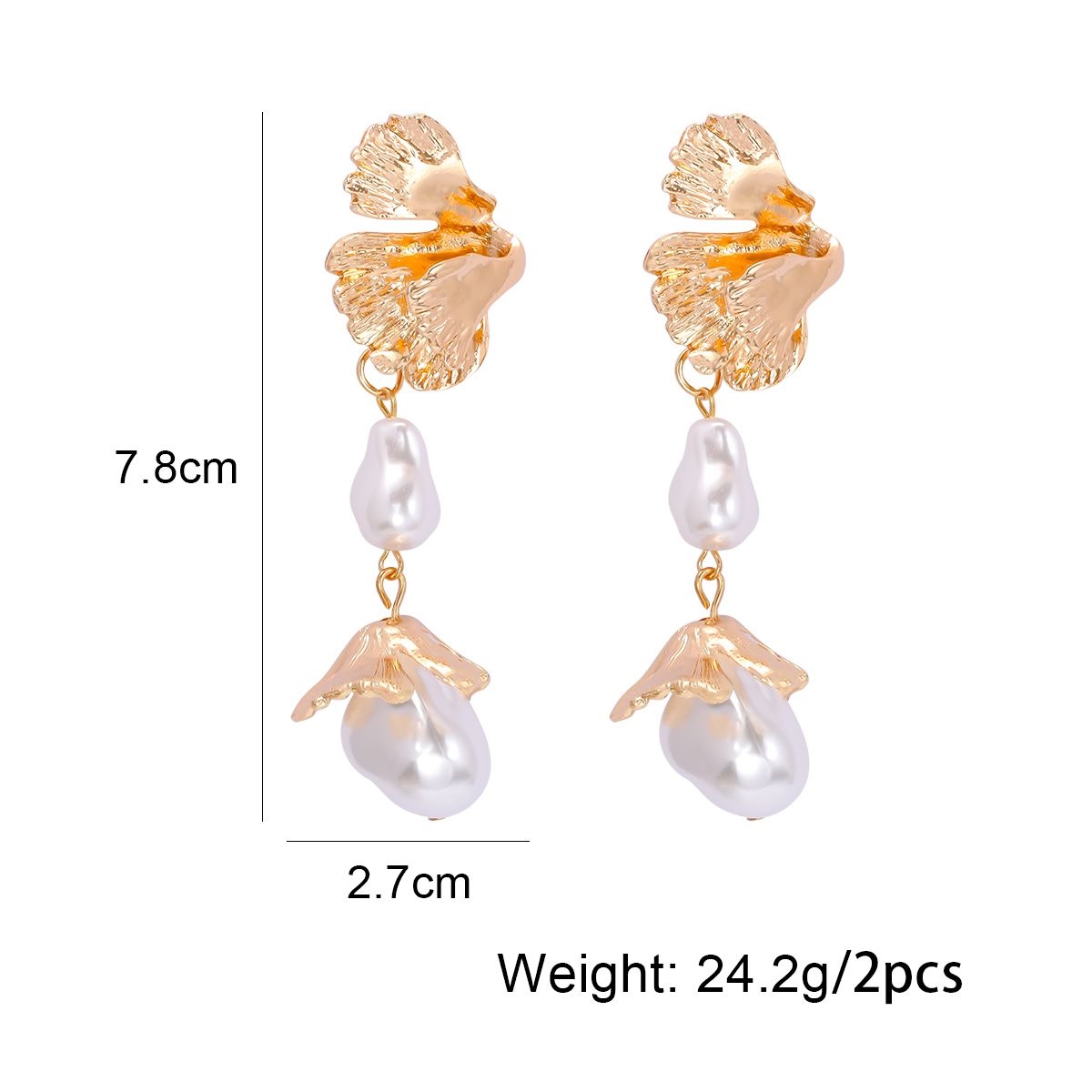 1 Pair Vintage Style Lady Streetwear Heart Shape Flower Bird Plating Imitation Pearl Alloy Drop Earrings Ear Studs display picture 6