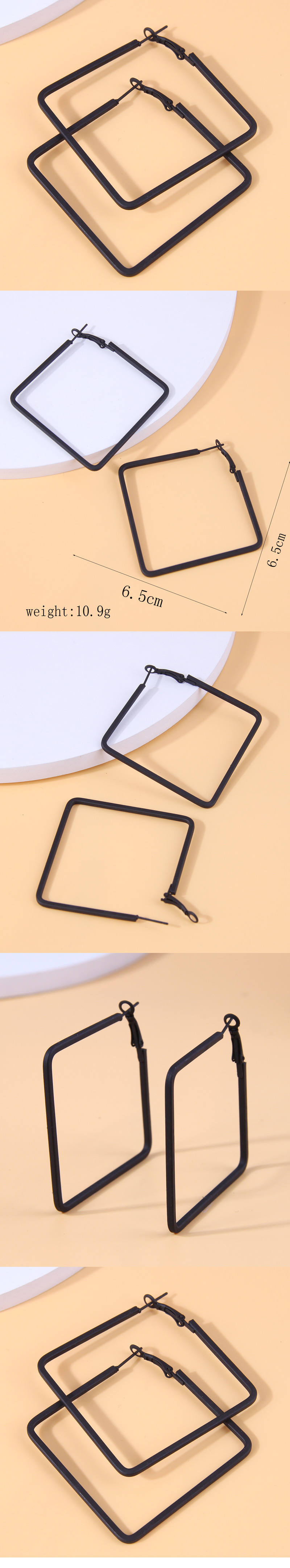 Simple Style Streetwear Square Ferroalloy Women's Earrings display picture 1