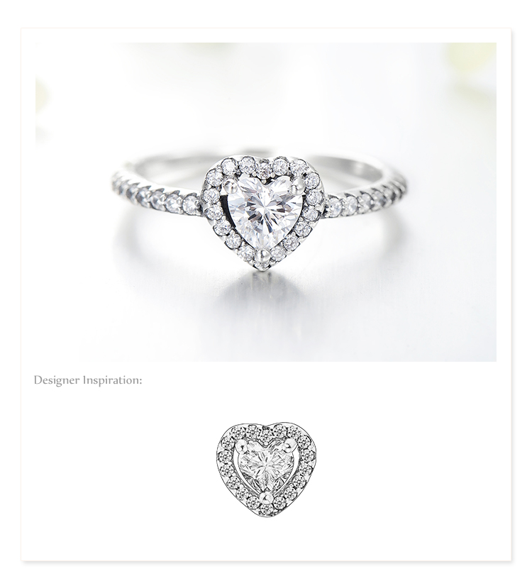 Ins-stil Romantisch Glänzend Herzform Sterling Silber Überzug Inlay Zirkon Ringe Ohrringe Halskette display picture 1