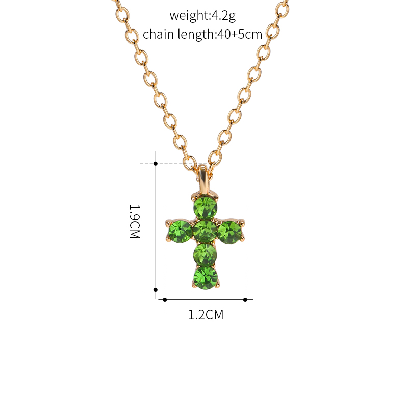 Wholesale Jewelry Classic Style Commute Korean Style Cross Alloy Zircon 18k Gold Plated Pendant Necklace display picture 6