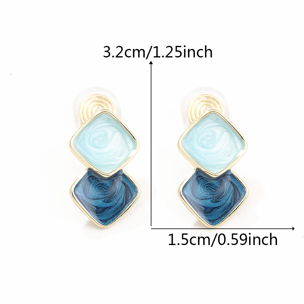 1 Pair Ins Style Elegant Geometric Copper Enamel Plating Gold Plated Ear Clips display picture 1