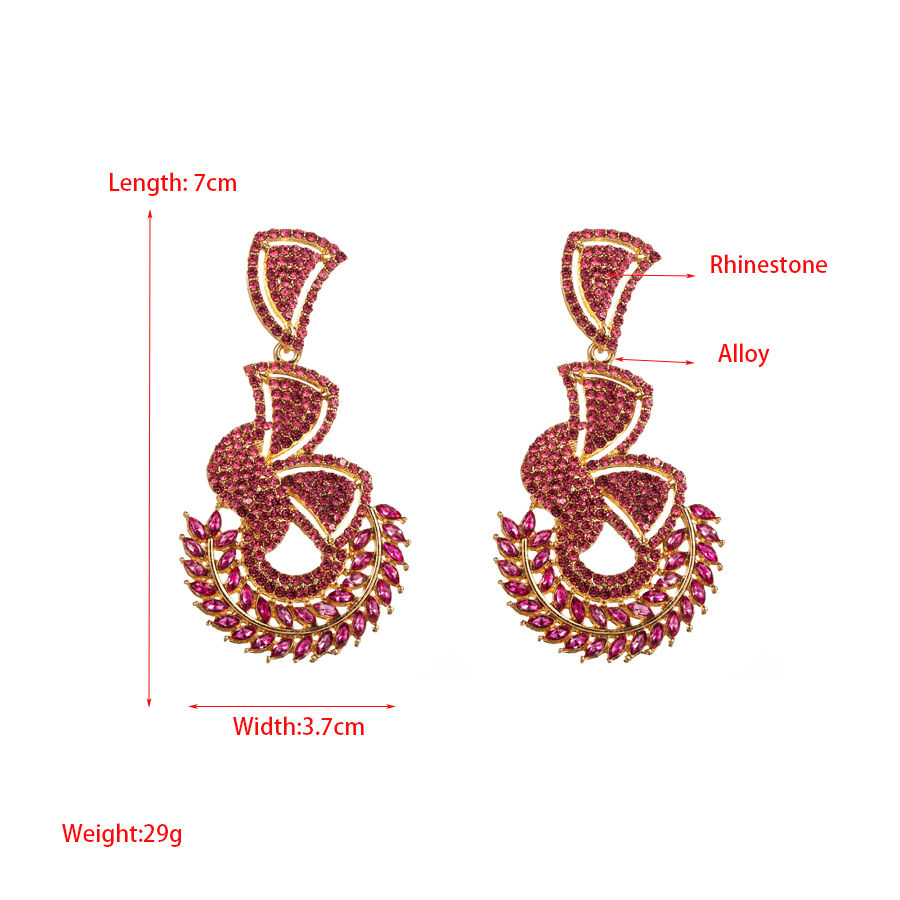 Glam Shiny Leaves Alloy Plating Inlay Rhinestones Glass Gold Plated Silver Plated Women's Drop Earrings display picture 1