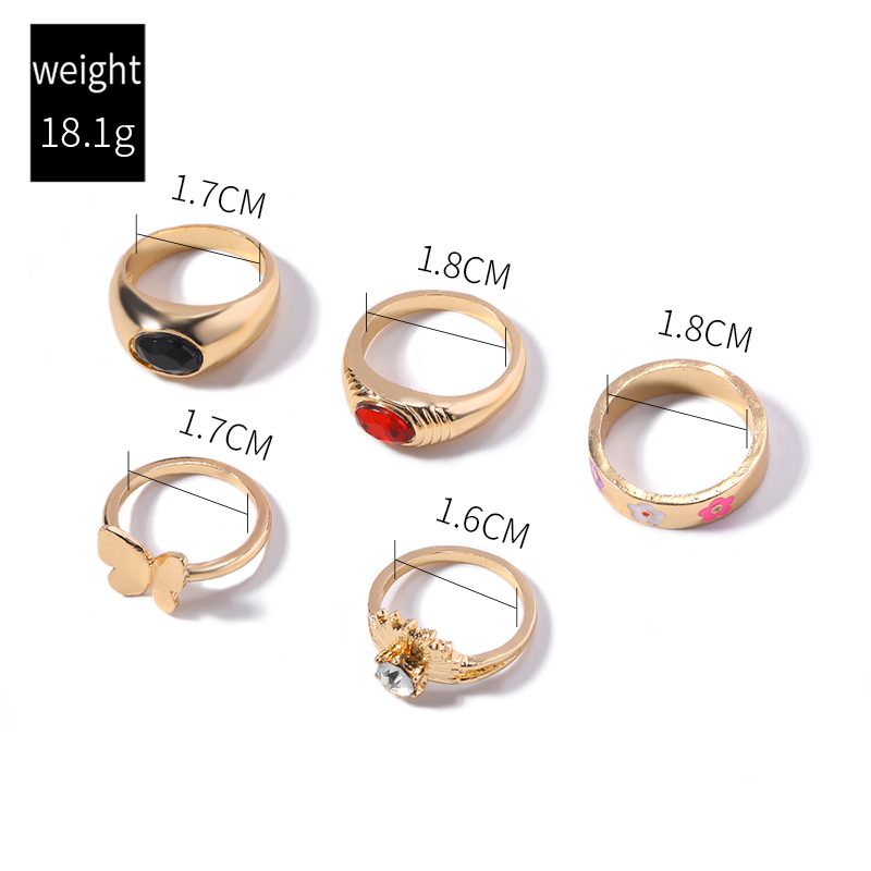 Vintage Style Simple Style Roman Style Solid Color Butterfly Alloy Women's Rings display picture 4