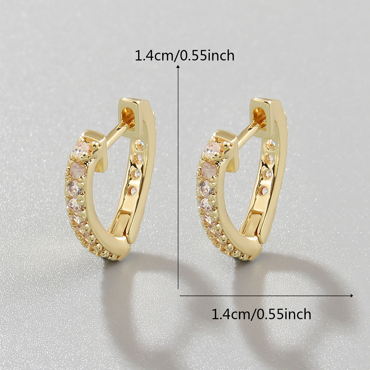 1 Pair Lady Vacation Sweet Leaves Heart Shape Copper Plating Inlay Zircon Gold Plated Hoop Earrings display picture 5
