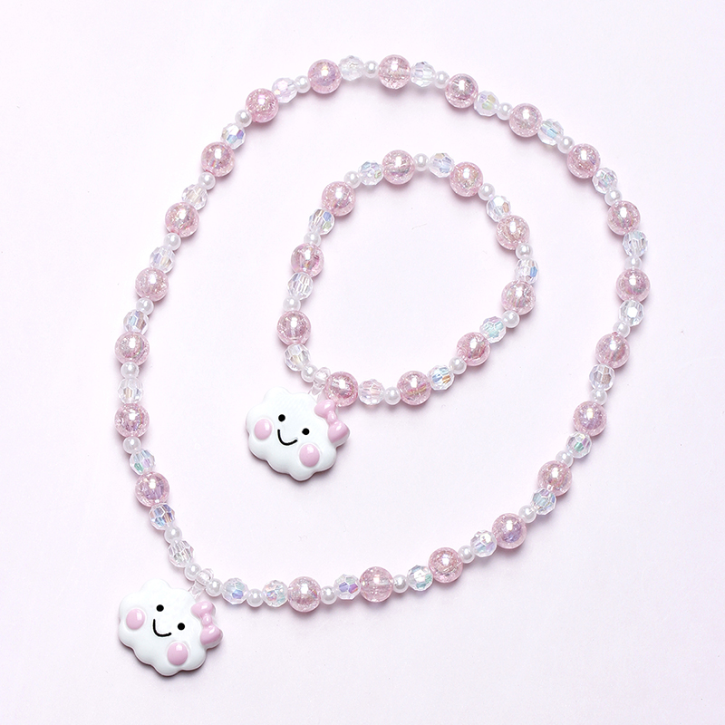 Princess Sweet Pastoral Clouds Plastic Resin Beaded Girl's Bracelets Necklace display picture 1