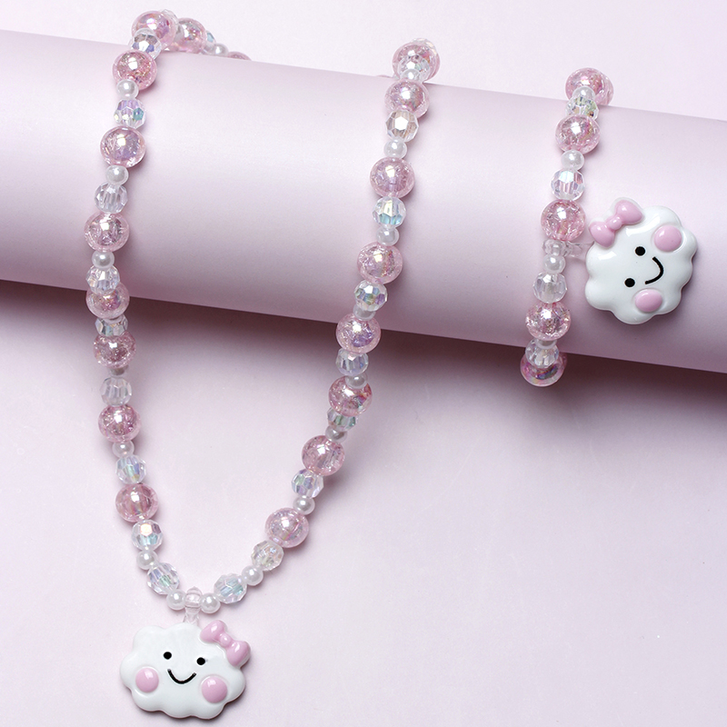 Princess Sweet Pastoral Clouds Plastic Resin Beaded Girl's Bracelets Necklace display picture 3