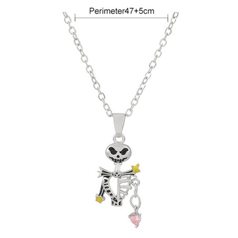 Wholesale Jewelry Hip-hop Rock Punk Geometric Cross Skull Alloy Metal Rhinestones Zircon Gold Plated Silver Plated Pendant Necklace display picture 7