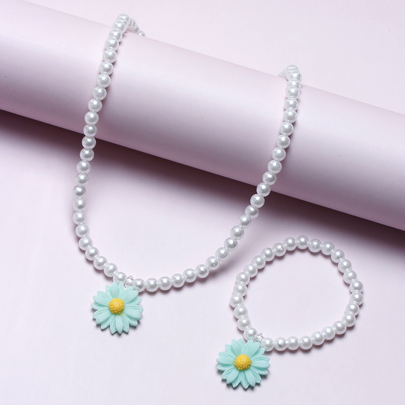 Cute Pastoral Flower Plastic Resin Beaded Handmade Girl's Bracelets Necklace display picture 7