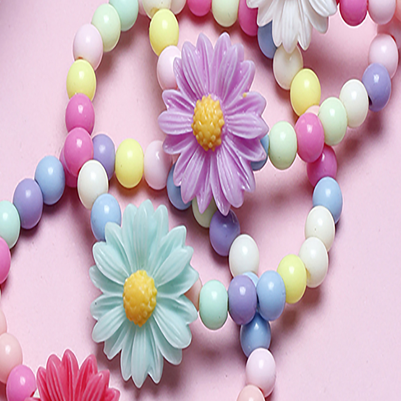 Cute Sweet Flower Plastic Resin Beaded Girl's Bracelets display picture 4