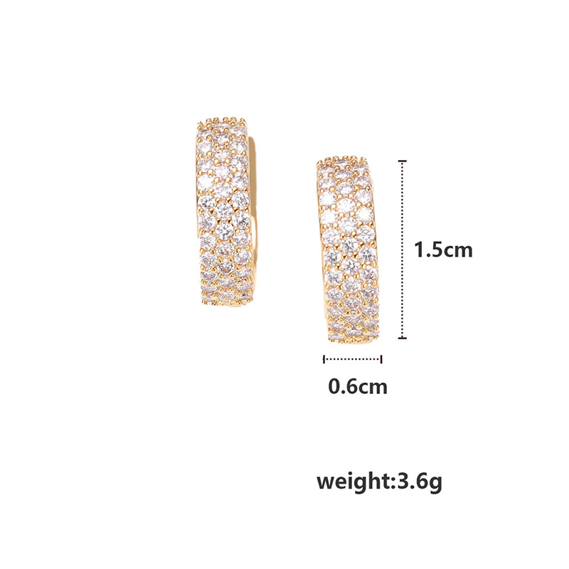 1 Pair Shiny Round Copper Plating Inlay Artificial Rhinestones Gold Plated Silver Plated Hoop Earrings display picture 1