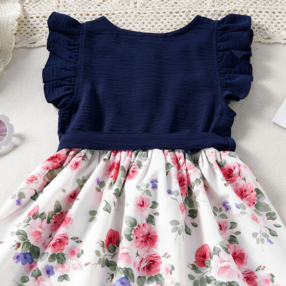 Casual Cute Flower Patchwork Cotton Girls Dresses display picture 4