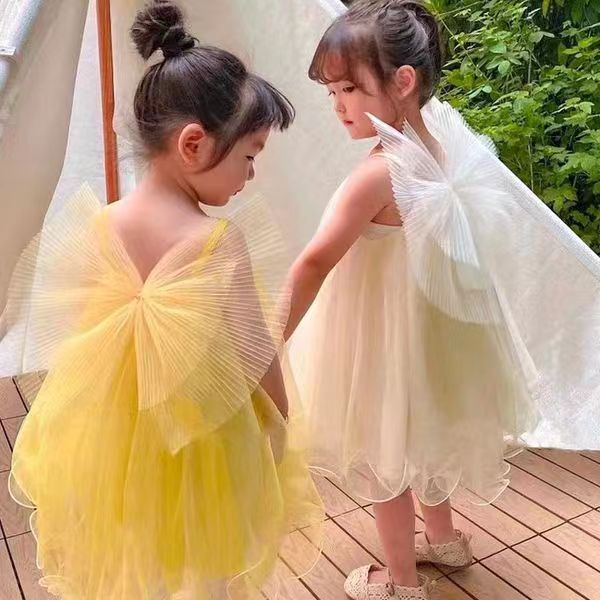 Cute Solid Color Layered Cotton Blend Girls Dresses display picture 4