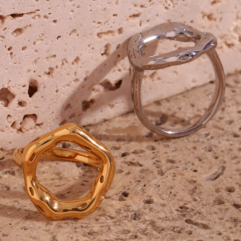 Basic Simple Style Classic Style Circle Stainless Steel Plating 18k Gold Plated Rings display picture 11