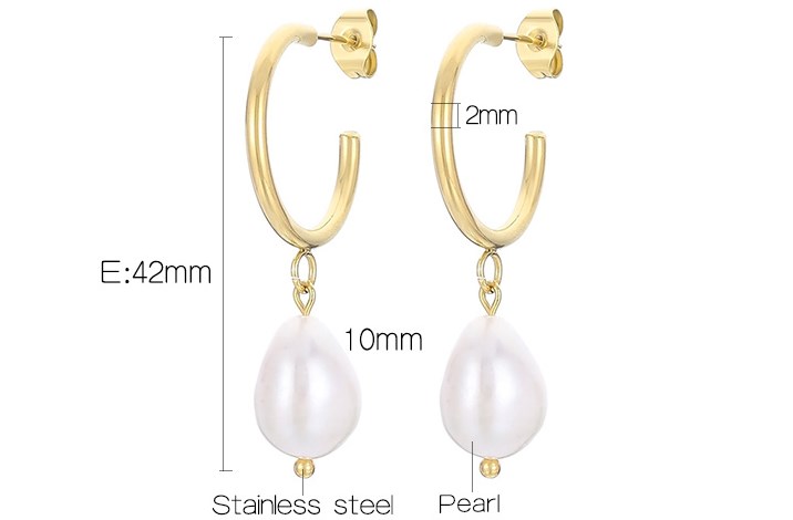 1 Pair Modern Style Streetwear Geometric Pearl Plating Inlay Titanium Steel Rhinestones 18K Gold Plated Drop Earrings display picture 20