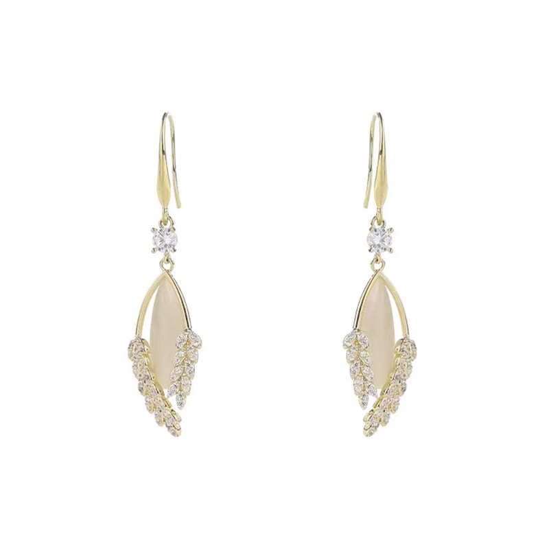 Glam Simple Style Round Alloy Inlay Zircon Women's Drop Earrings display picture 1