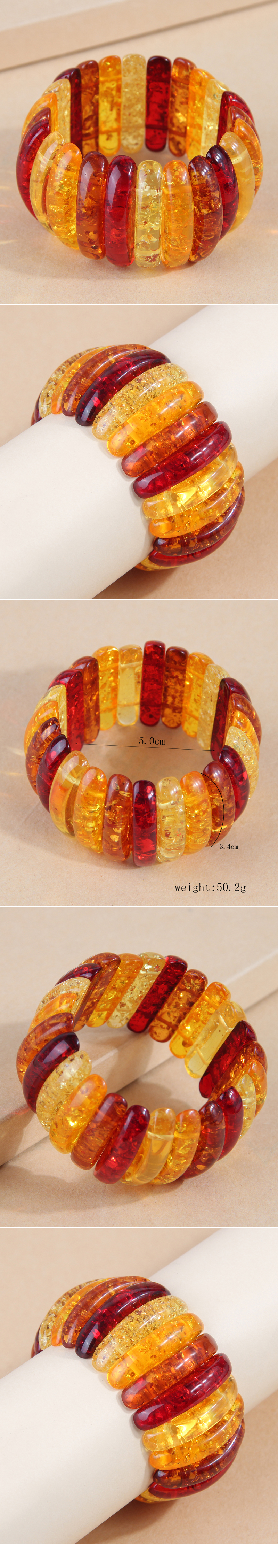 Exaggerated Ethnic Style Color Block Resin Women's Bangle display picture 1