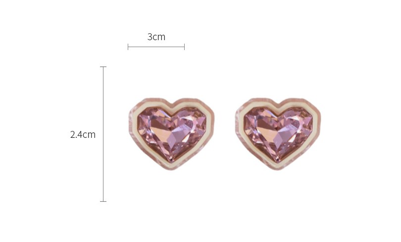 Simple Style Shiny Oval Heart Shape Resin Plating Inlay Artificial Crystal Women's Ear Studs display picture 5
