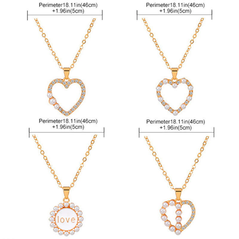 Titanium Steel Copper Glam Hollow Out Heart Shape Crystal Zircon Pendant Necklace display picture 1