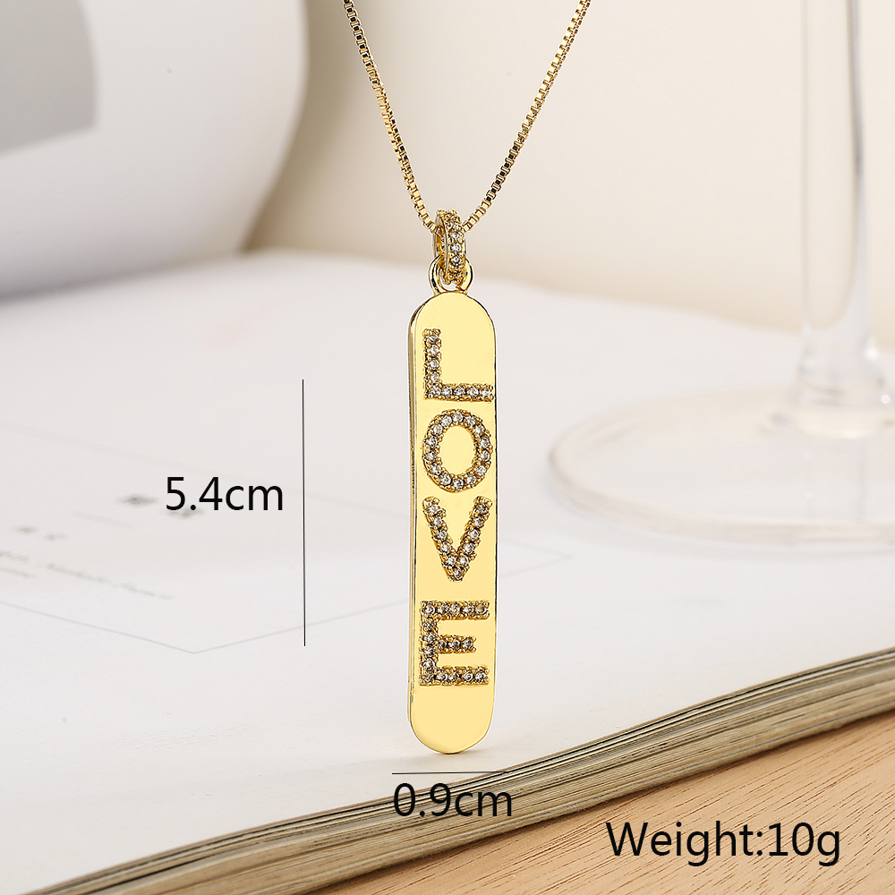 Shiny Love Cross Copper Plating Inlay Zircon 18k Gold Plated Pendant Necklace display picture 2