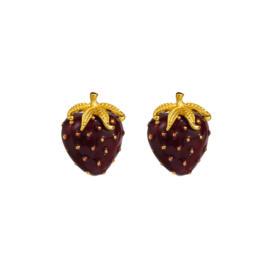 Elegant Heart Shape Alloy Resin Inlay Resin Rhinestones Gold Plated Women's Earrings Ear Studs display picture 6