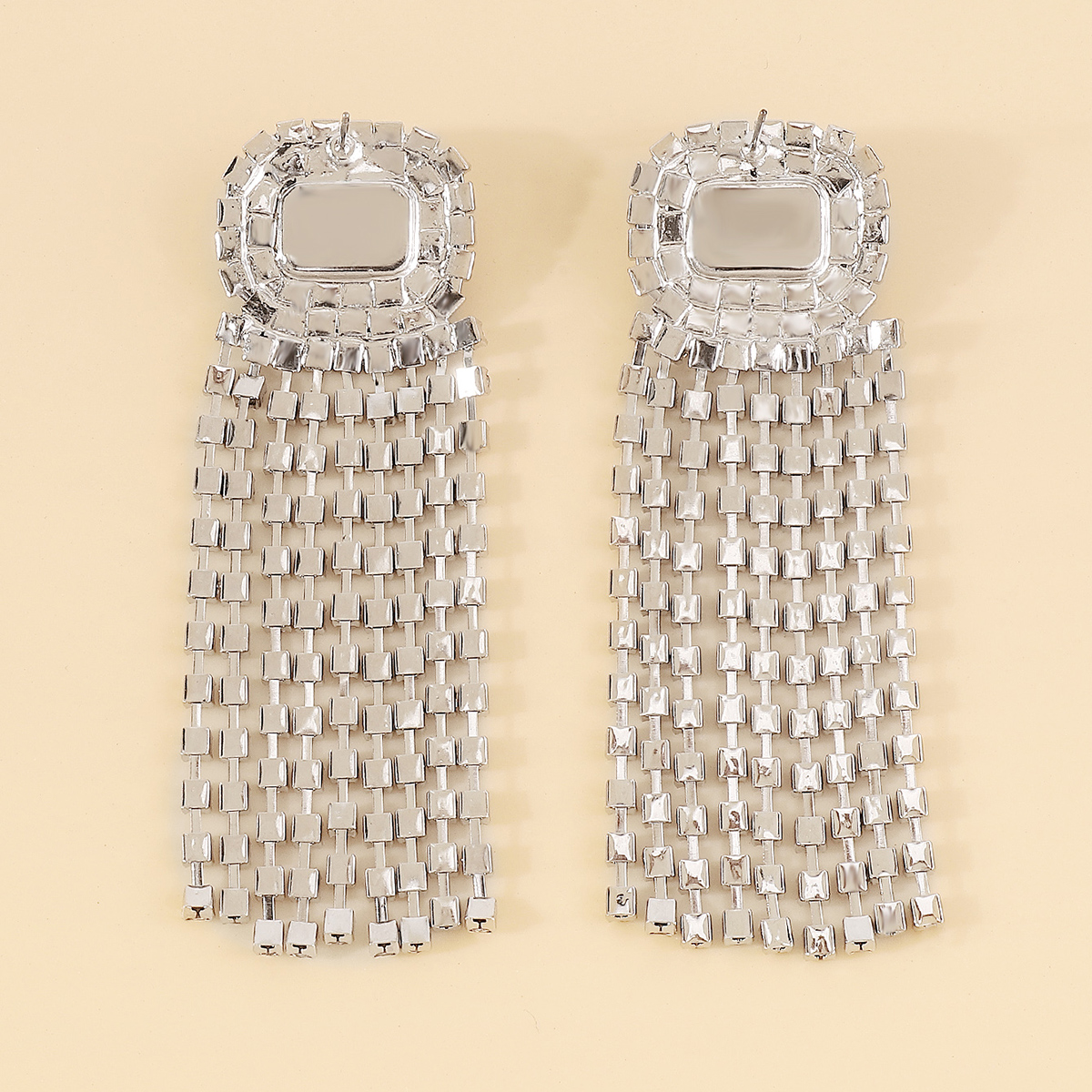 Elegant Square Alloy Inlay Rhinestones Women's Drop Earrings display picture 18
