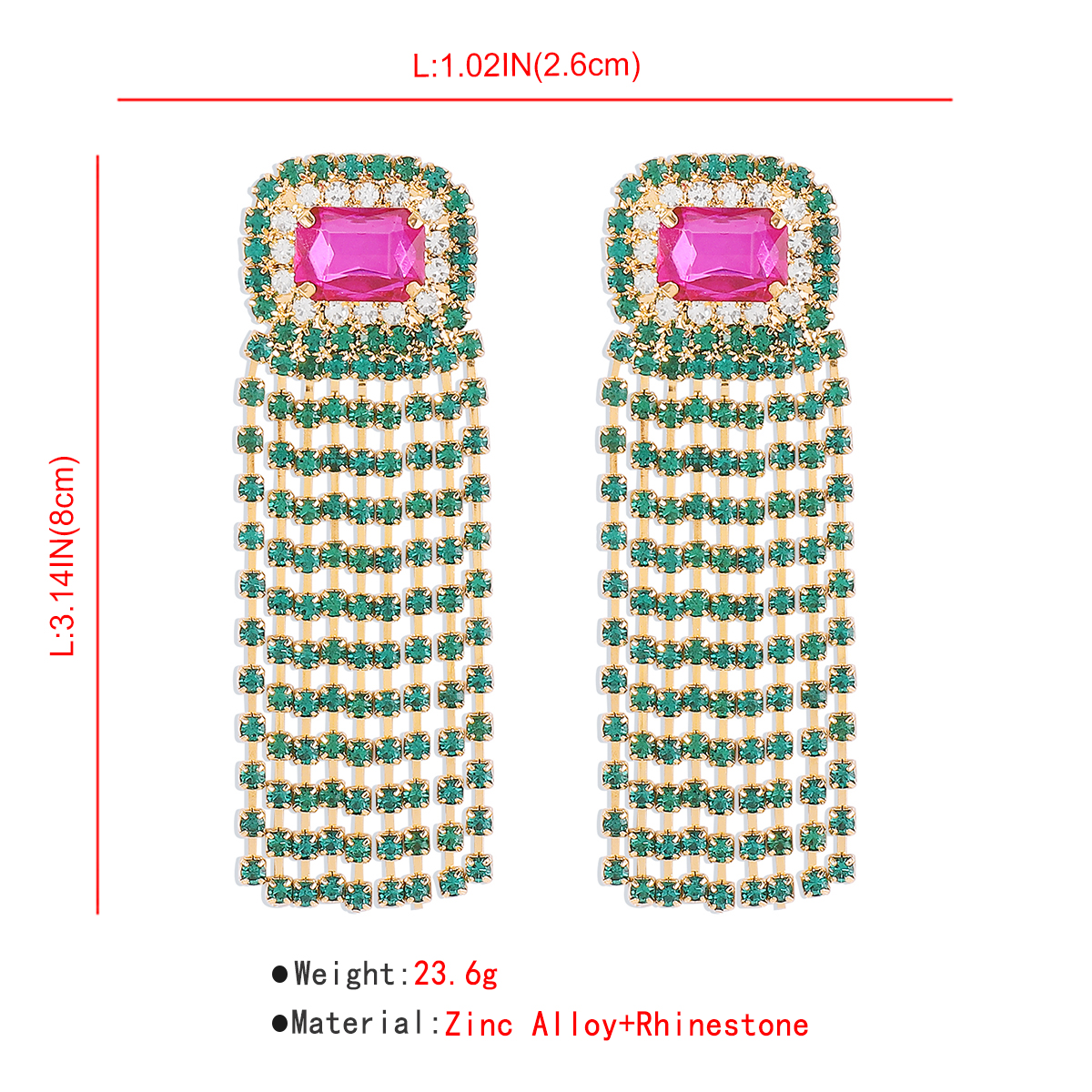 Elegant Square Alloy Inlay Rhinestones Women's Drop Earrings display picture 19