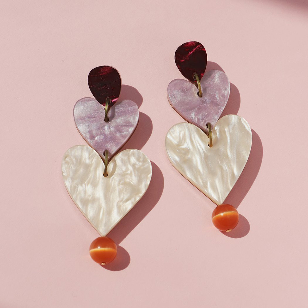 Vintage Style Heart Shape Alloy Patchwork Women's Drop Earrings display picture 1
