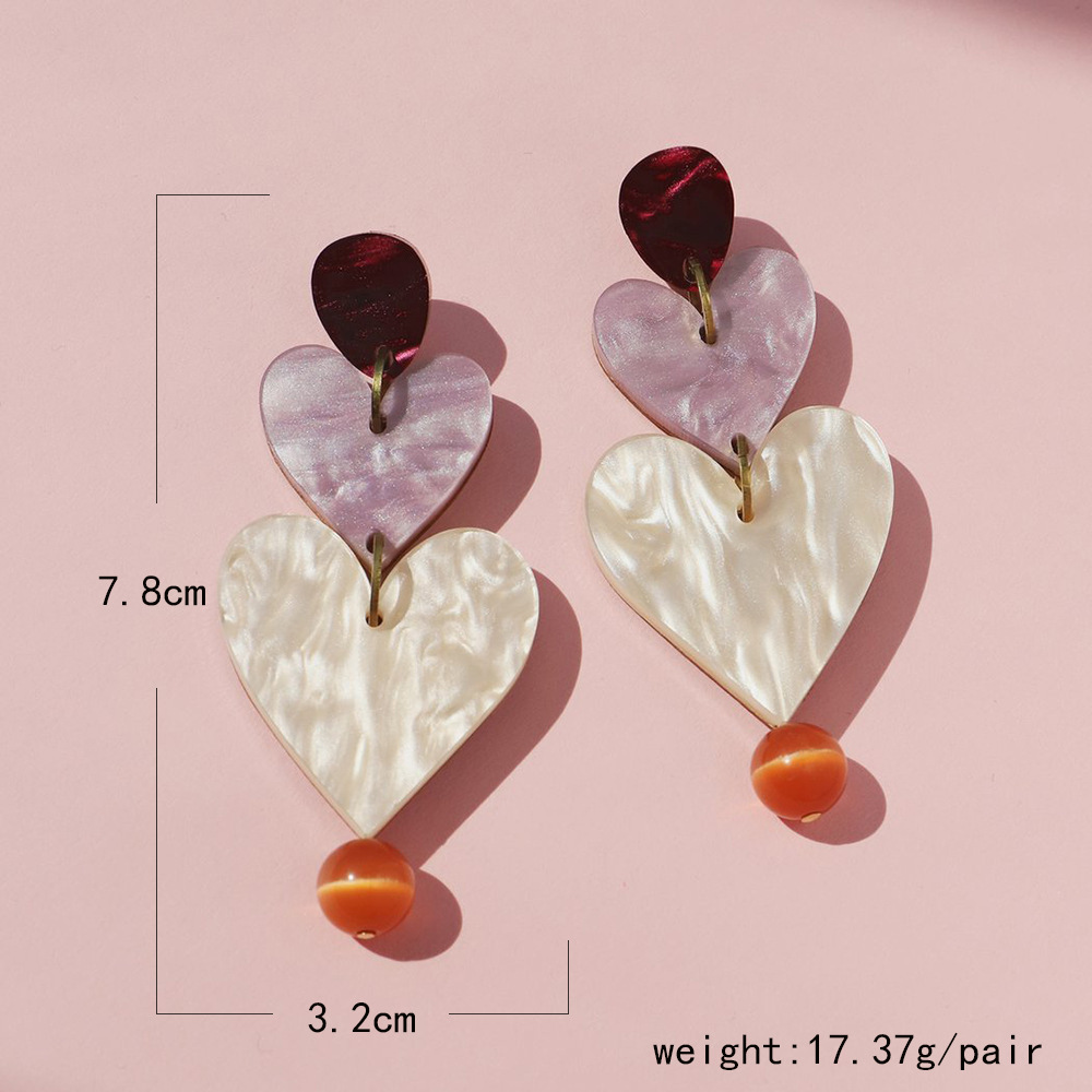 Vintage Style Heart Shape Alloy Patchwork Women's Drop Earrings display picture 4