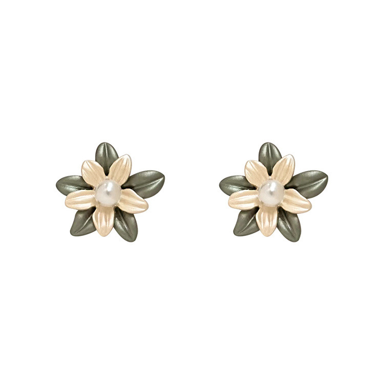Basic Flower Alloy Inlay Pearl Women's Ear Studs display picture 1