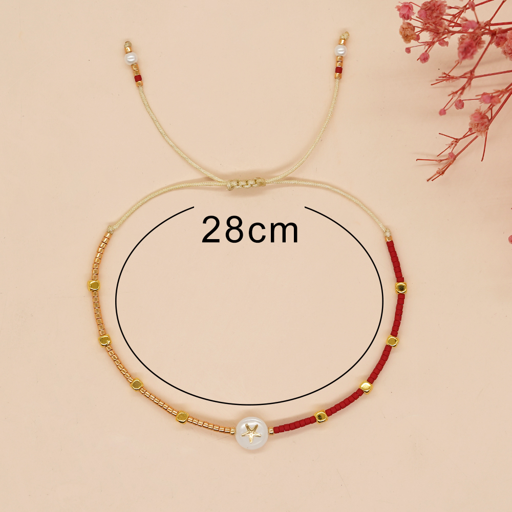 Simple Style Pentagram Cross Smiley Face Glass Beaded Women's Bracelets display picture 8