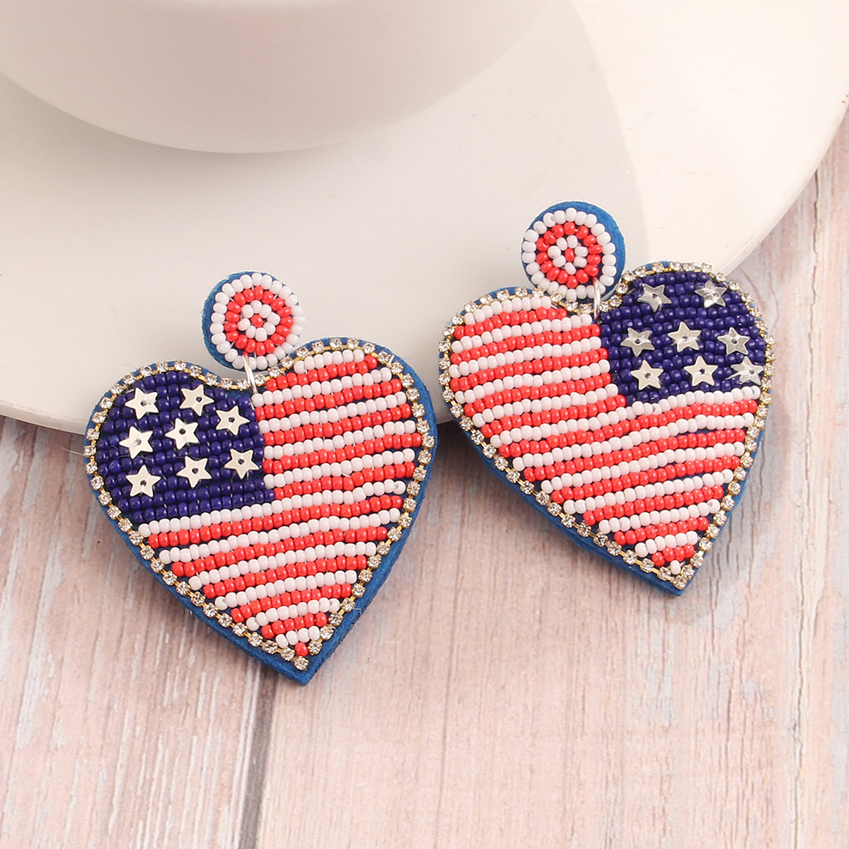 Retro Ice Cream Star Seed Bead Inlay Glass Independence Day Women's Drop Earrings display picture 6