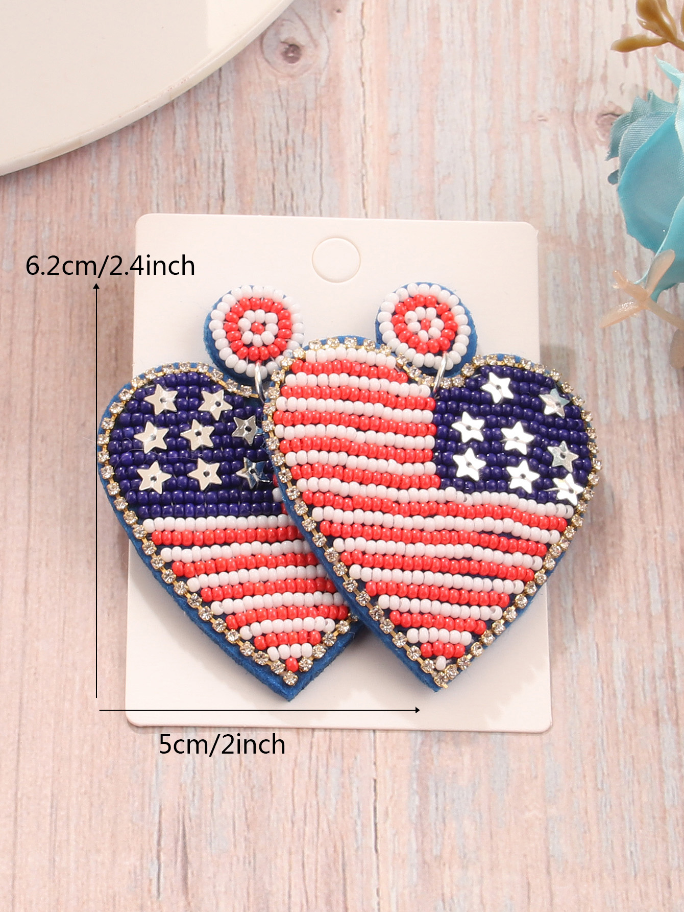 Retro Ice Cream Star Seed Bead Inlay Glass Independence Day Women's Drop Earrings display picture 9