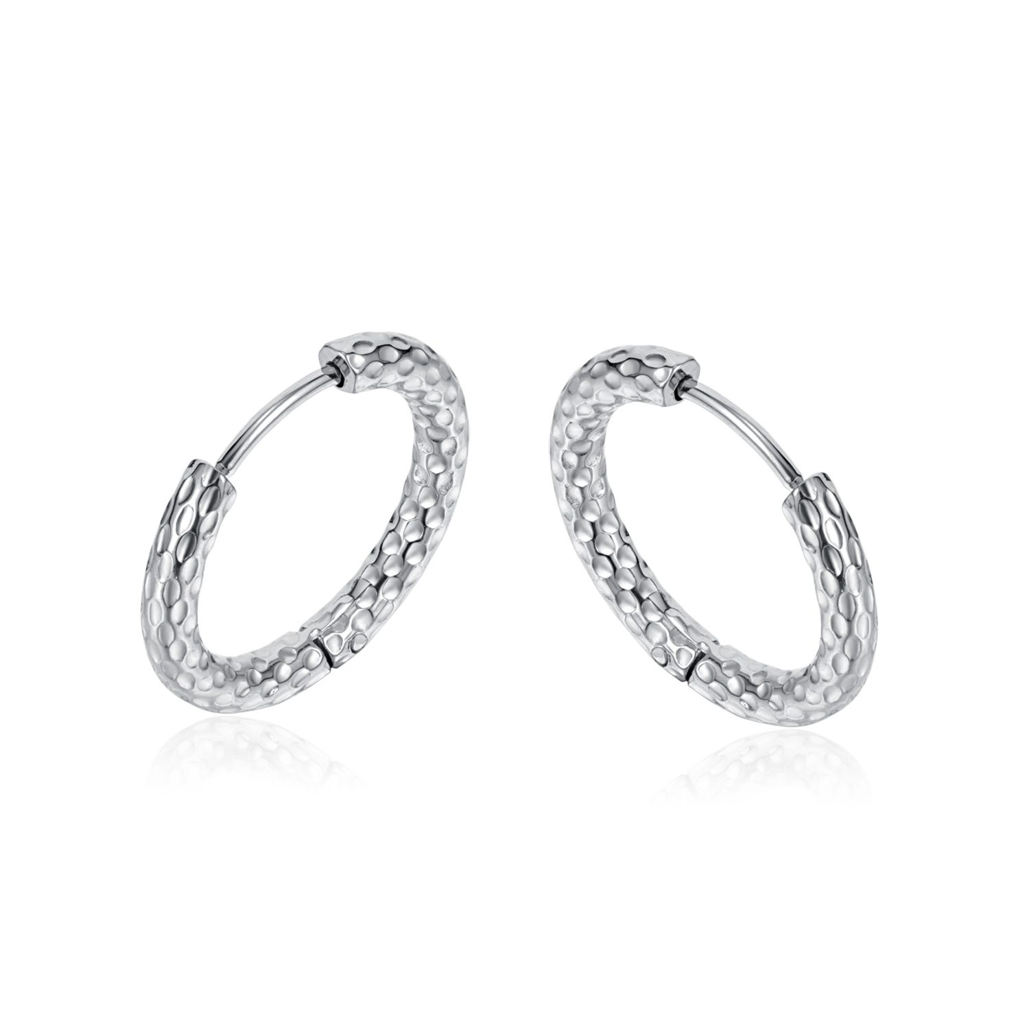 1 Pair Simple Style Classic Style Circle Patchwork 304 Stainless Steel Hoop Earrings display picture 2