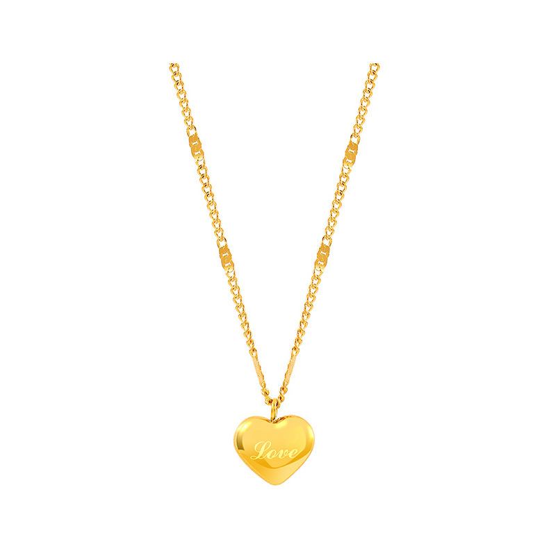 304 Stainless Steel 18K Gold Plated Retro Plating Heart Shape Pendant Necklace display picture 4