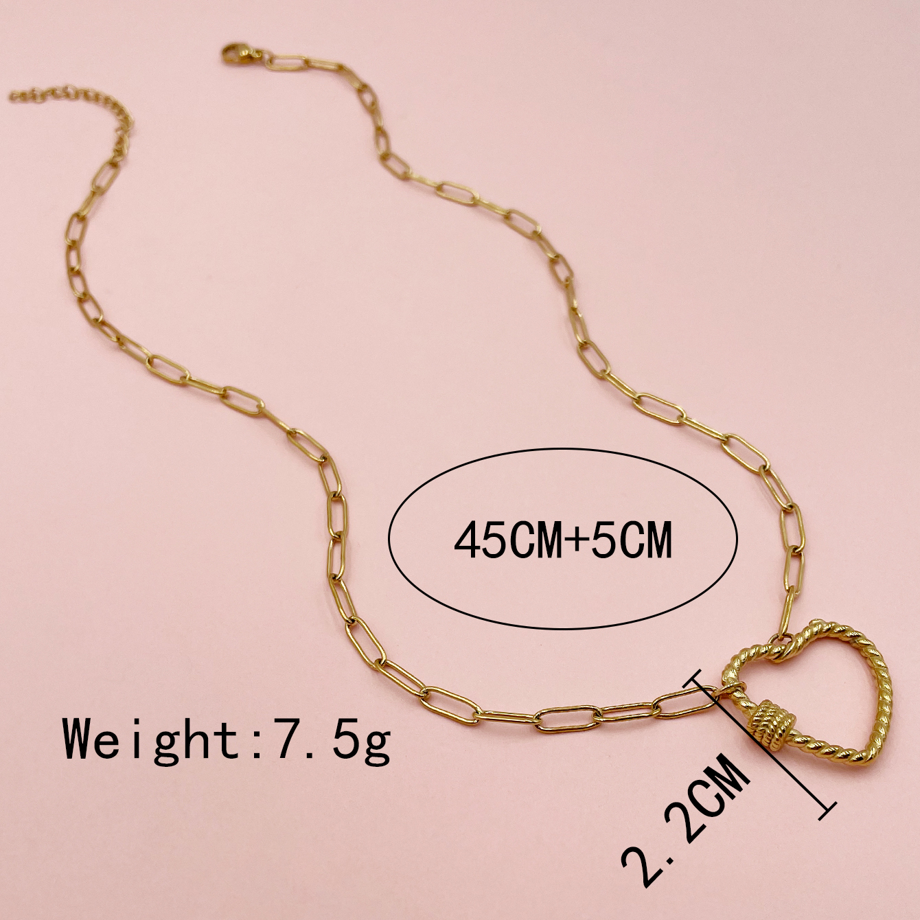 304 Stainless Steel 14K Gold Plated Casual Simple Style Polishing Plating Hollow Out Heart Shape Long Necklace Necklace display picture 3