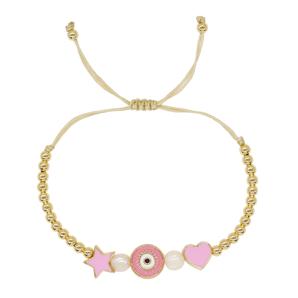 Ig Style Pentagram Heart Shape Eye Freshwater Pearl Copper Wholesale Bracelets display picture 1
