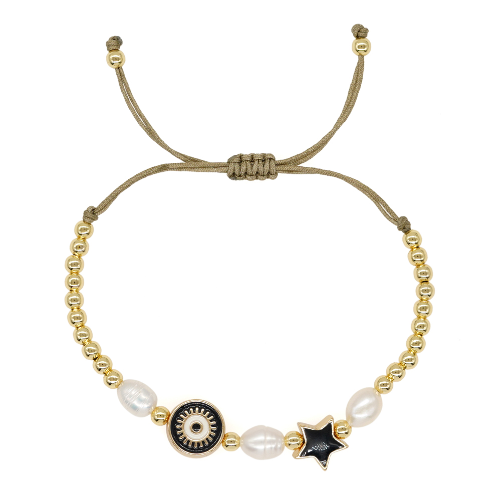 Ig Style Pentagram Heart Shape Eye Freshwater Pearl Copper Wholesale Bracelets display picture 15