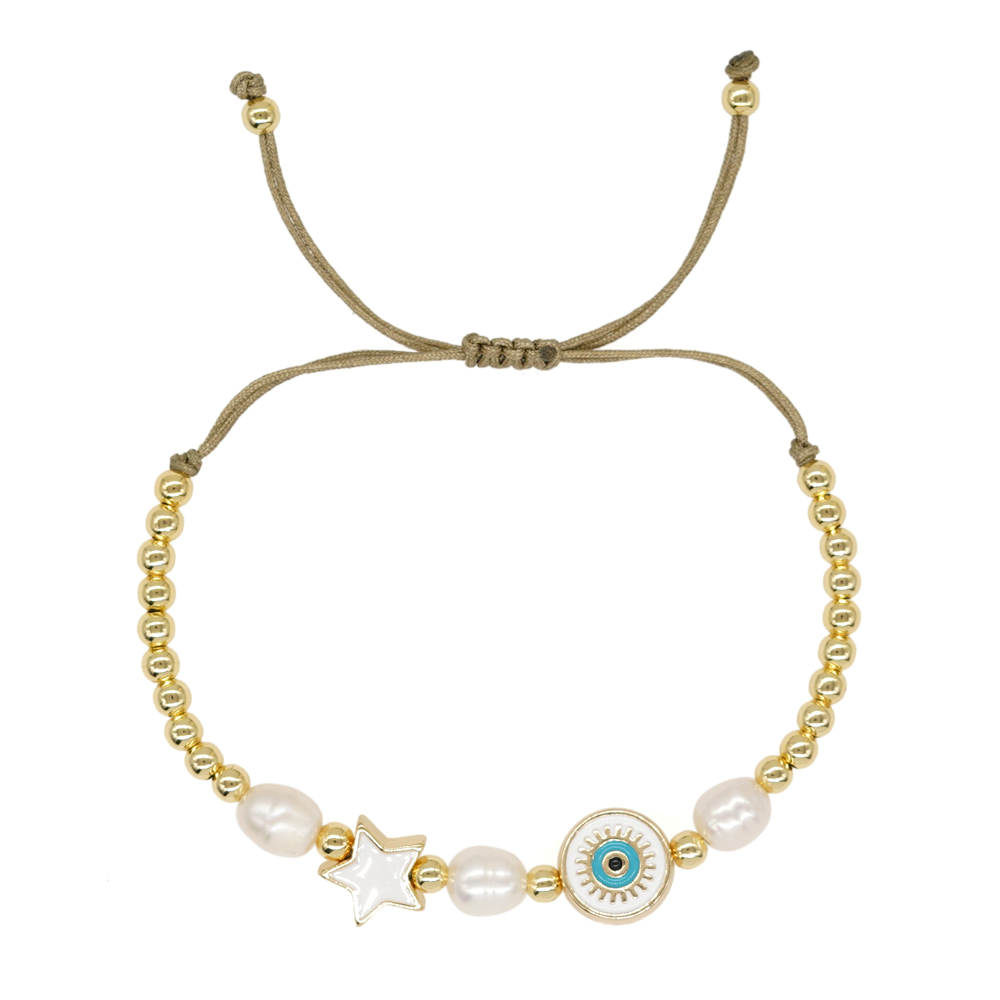 Ig Style Pentagram Heart Shape Eye Freshwater Pearl Copper Wholesale Bracelets display picture 14