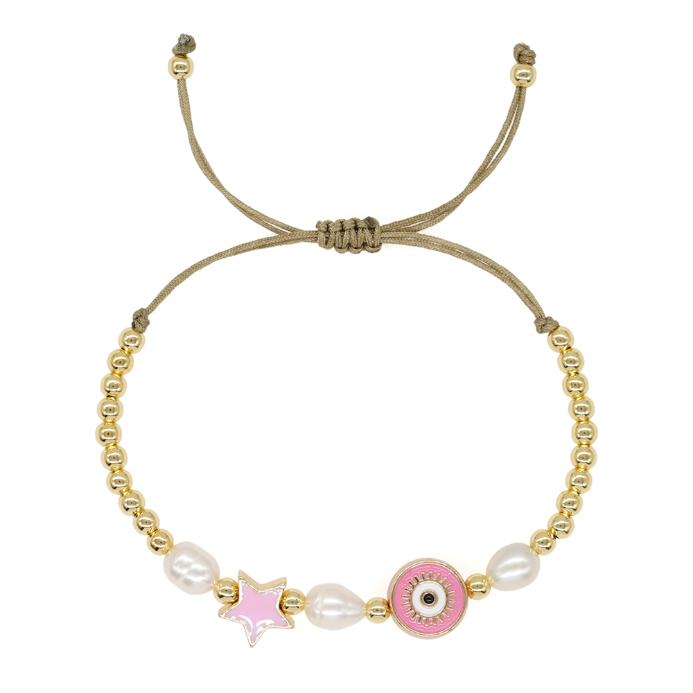 Ig Style Pentagram Heart Shape Eye Freshwater Pearl Copper Wholesale Bracelets display picture 13