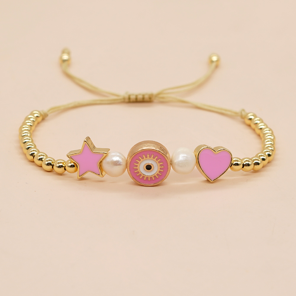 Ig Style Pentagram Heart Shape Eye Freshwater Pearl Copper Wholesale Bracelets display picture 5