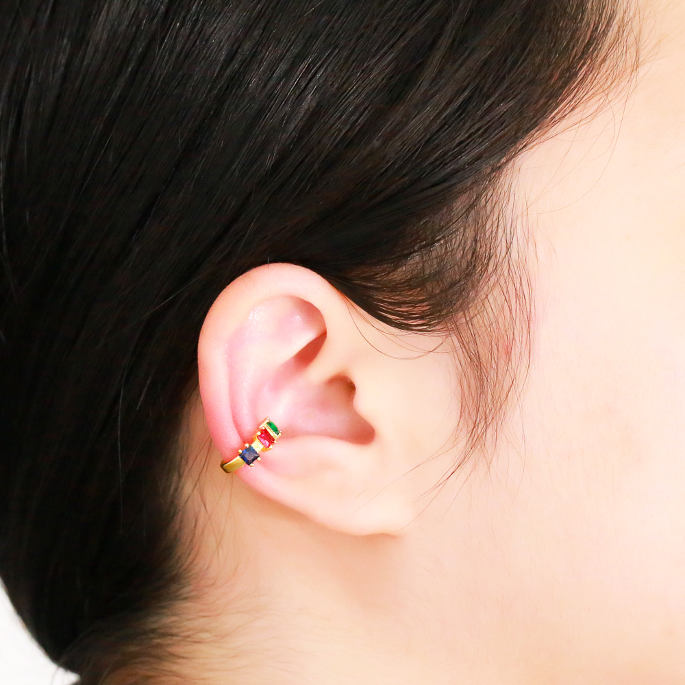 1 Pair Simple Style C Shape Irregular Plating Inlay Copper Zircon 18k Gold Plated Ear Clips display picture 8