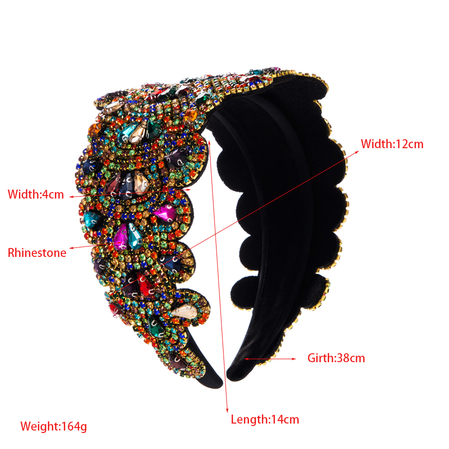 Glam Luxurious Geometric Cloth Inlay Rhinestones Hair Band display picture 1