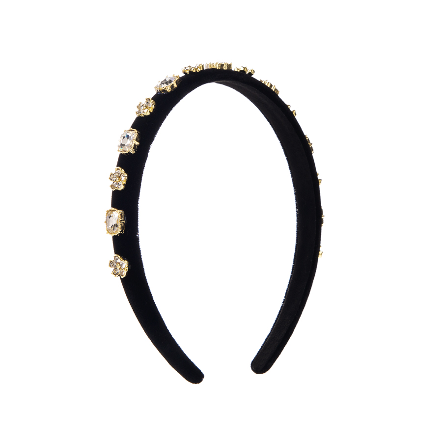 Elegant Luxurious Petal Flannel Inlay Artificial Pearls Rhinestones Hair Band display picture 5